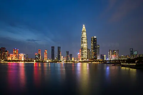 深圳后海现代都市夜景城市建筑天际线